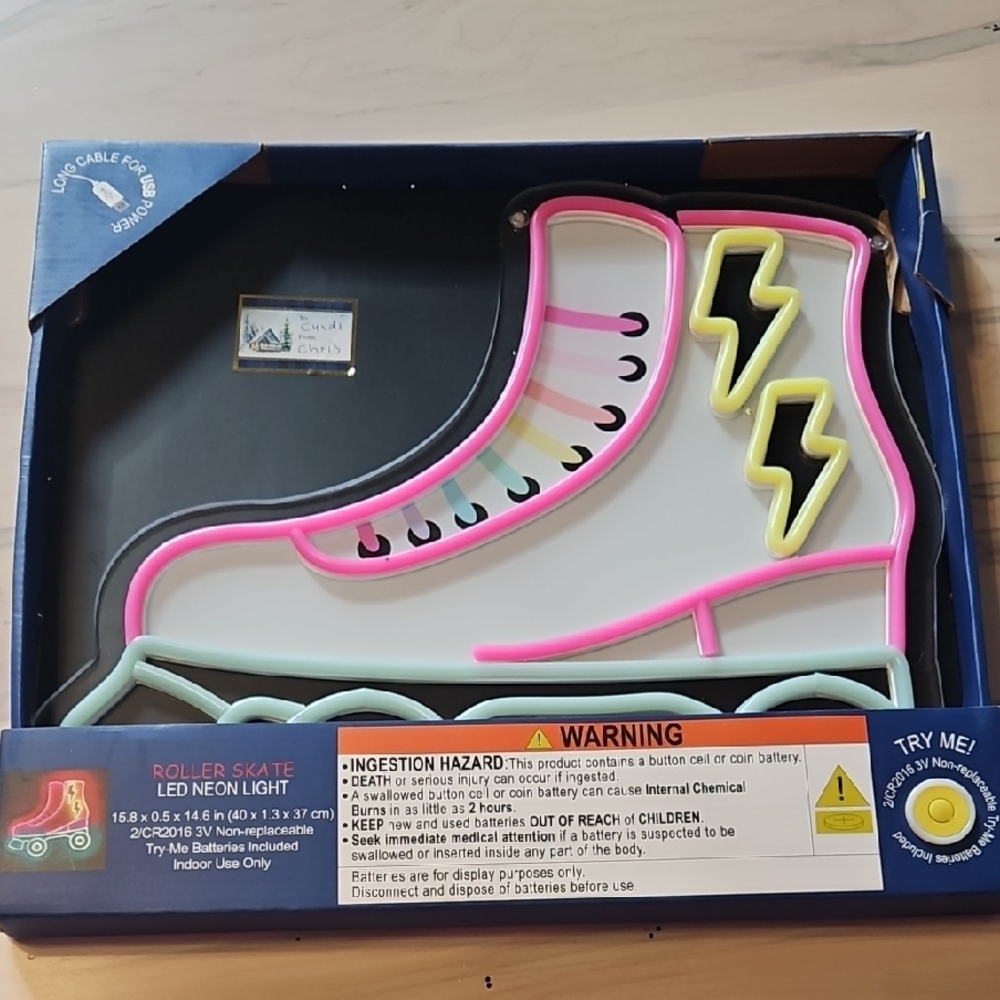 NWT Roller Skate LED Neon Light - Pink and Yellow
